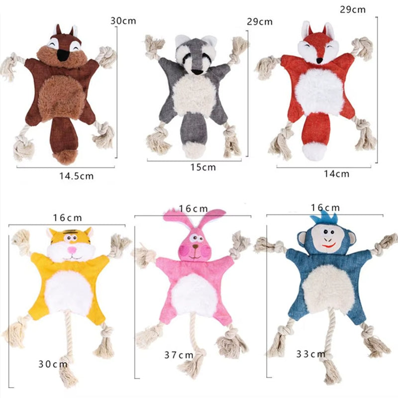Dog Toys, Stuffed, Chewing, Plush, Squeaky Animal Pet Toys, Puppy, Fox, Squirrel, Dog, Cat, Chewing, Squeaky Toys, Pet Supplies