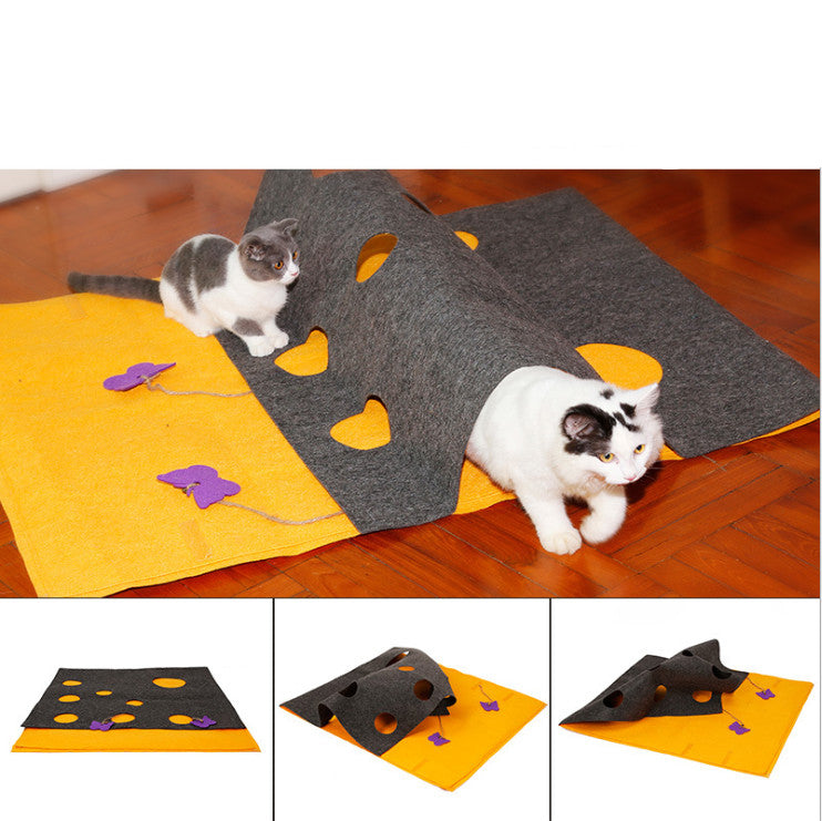 Multifunctional DIY Cat Play Puzzle Tunnel Pet Mat