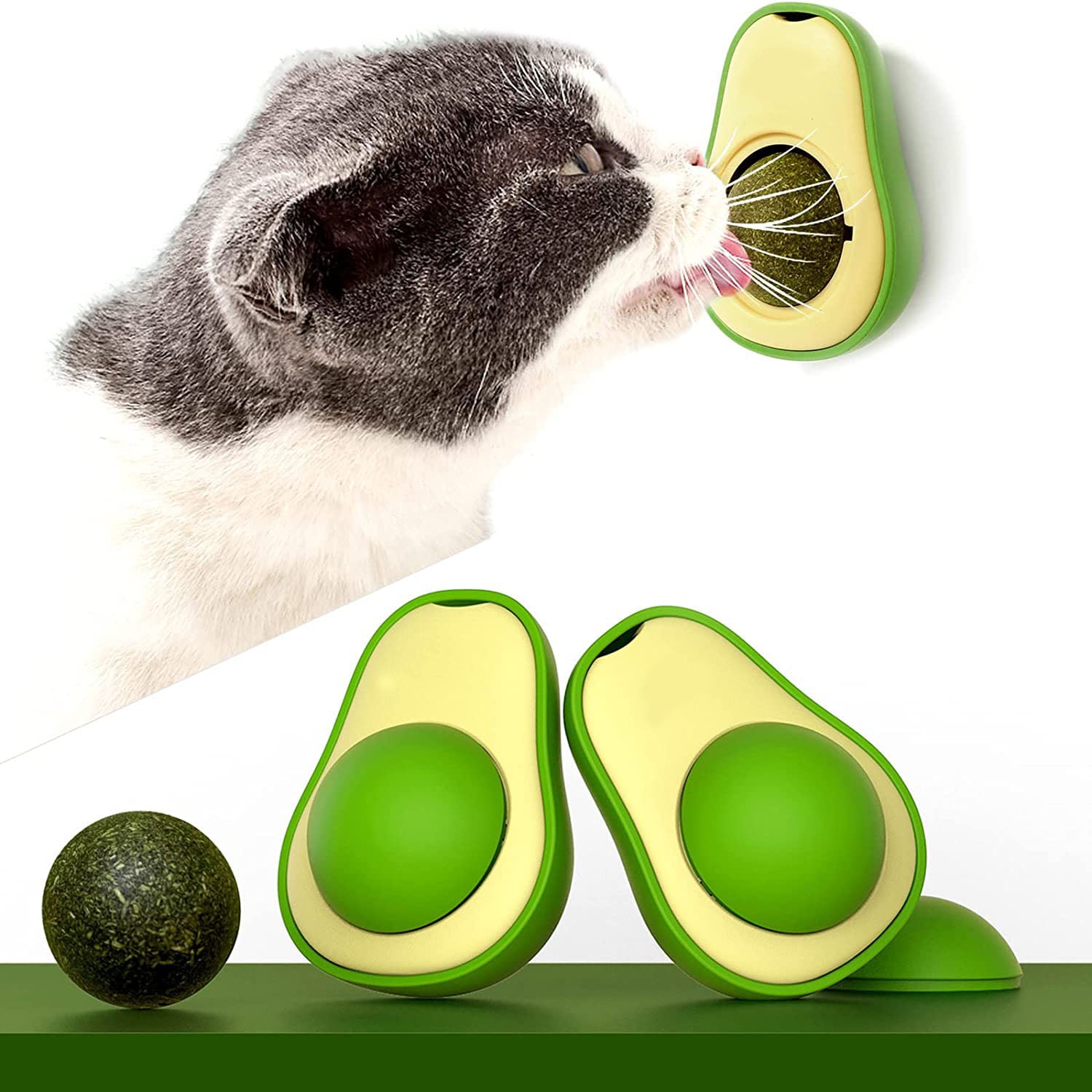 Cute Avocado Catnip Toys Cat Teeth Cleaning Toy Cat Supplies Catnip Mini Cat Treat Toys Interactive Pet Toys Pet Products Pet Avocado Ball Cute Funny