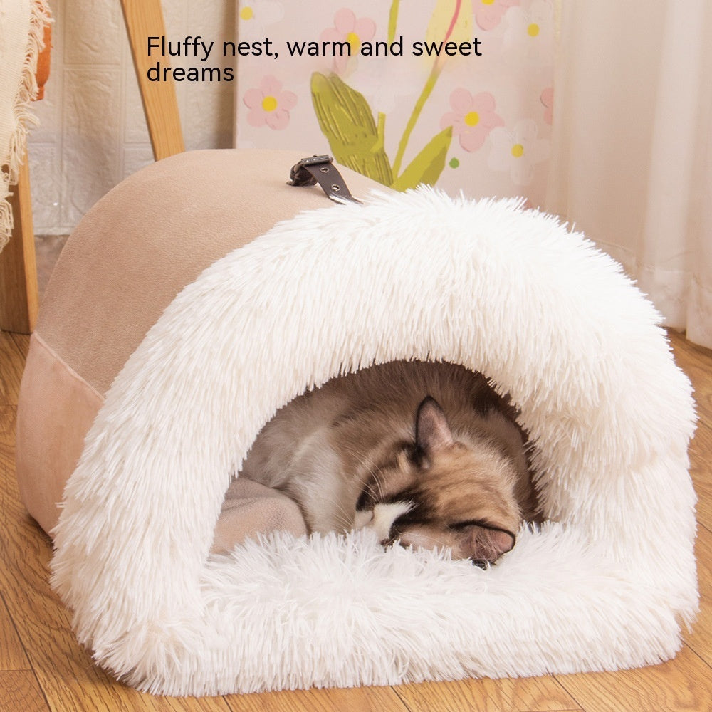 Splice Portable Pet Nest Portable Autumn And Winter Warm Dog Nest Moisture-proof Long Fur Cat Nest Cross Border Pet Nest