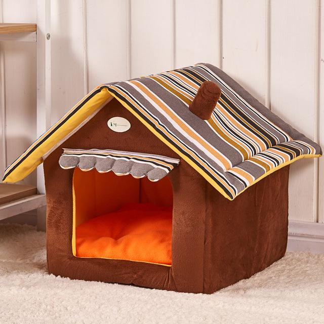 Fashion Striped Removable Cover Mat Dog House Dog Beds For Small Medium Dogs Pet Products House Pet Beds for Cat