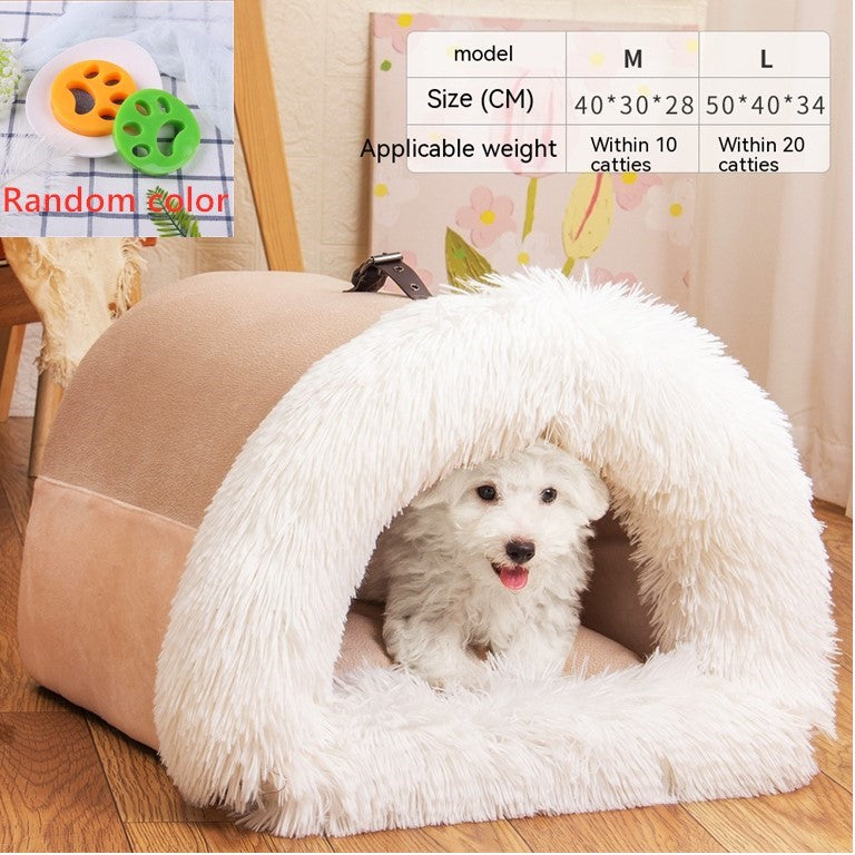 Splice Portable Pet Nest Portable Autumn And Winter Warm Dog Nest Moisture-proof Long Fur Cat Nest Cross Border Pet Nest