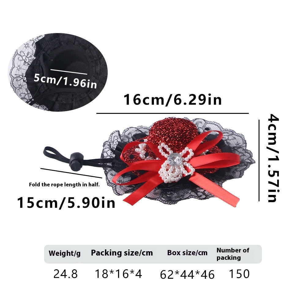 Pet Lace Hat Cat Photo Dress Up Hair Accessories