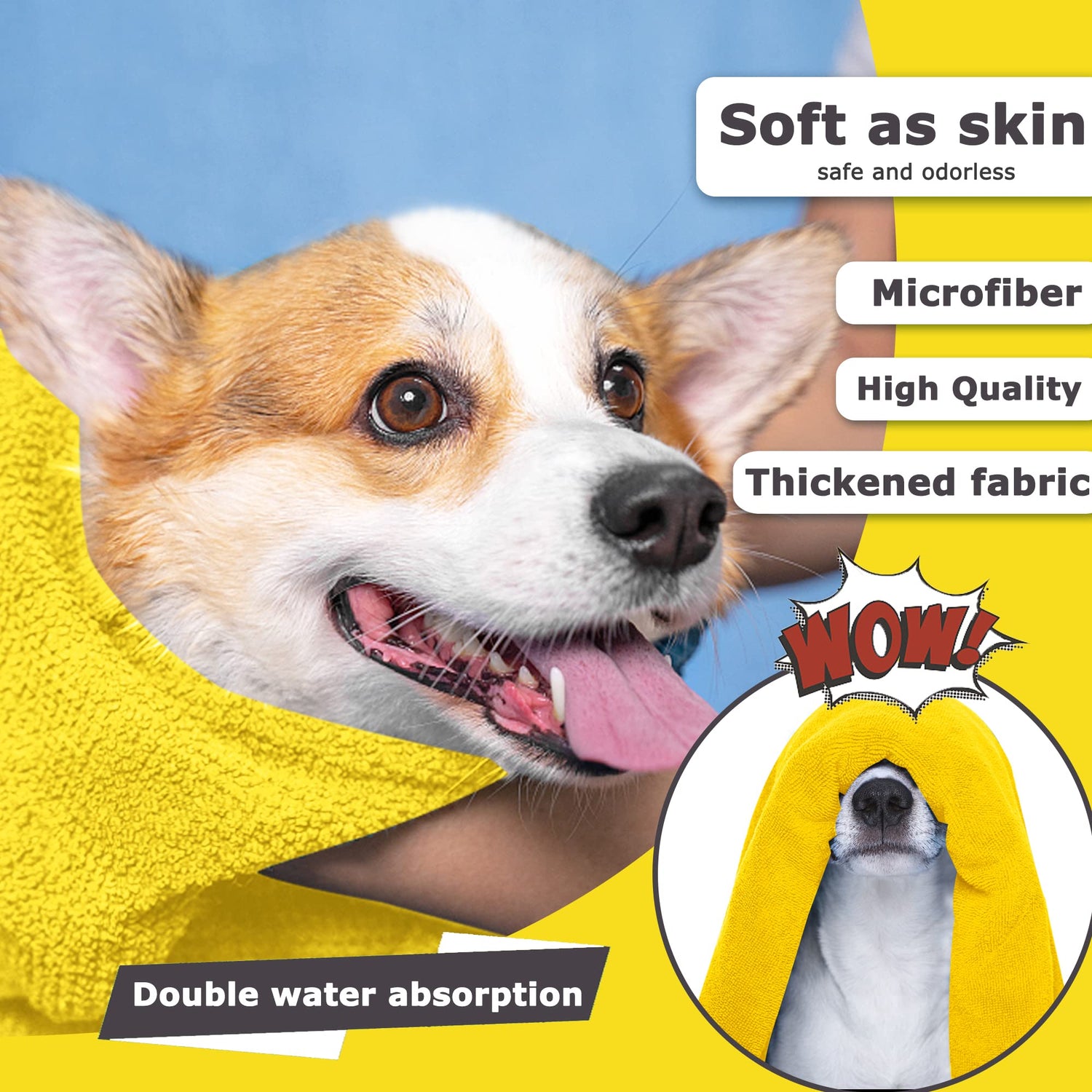Dog Towels For Drying Dogs Drying Towel Dog Bath Towel, Quick-drying Pet Dog And Cat Towels Soft Fiber Towels Robe Super Absorbent Quick Drying Soft M