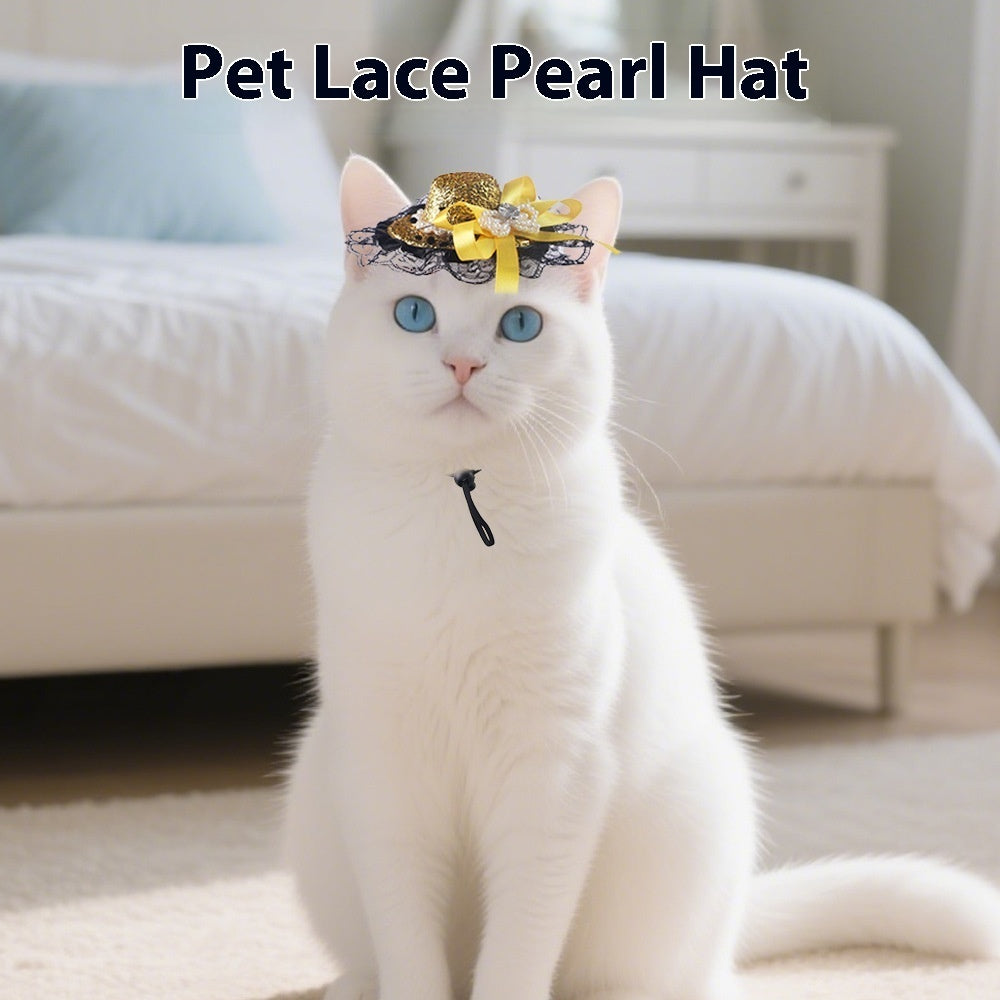 Pet Lace Hat Cat Photo Dress Up Hair Accessories