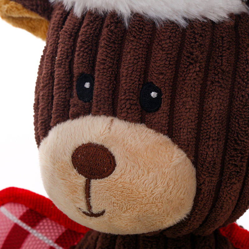 Christmas Teddy Husky Bite-resistant Molar Interactive Pet Sounding Toy