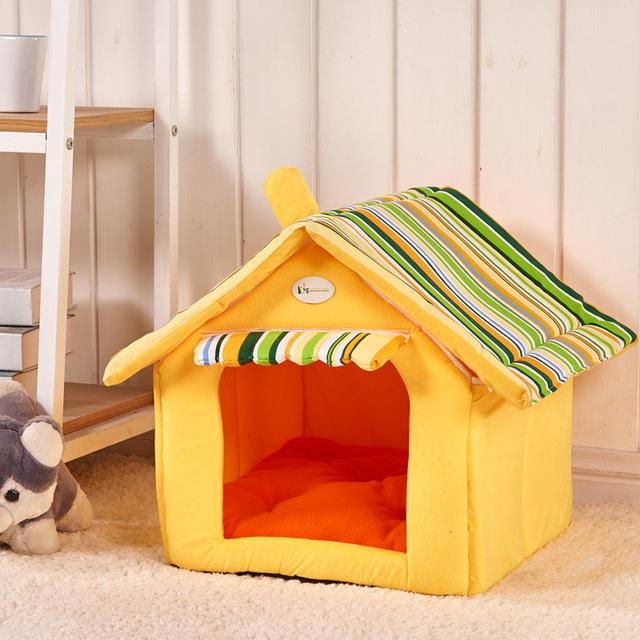Fashion Striped Removable Cover Mat Dog House Dog Beds For Small Medium Dogs Pet Products House Pet Beds for Cat