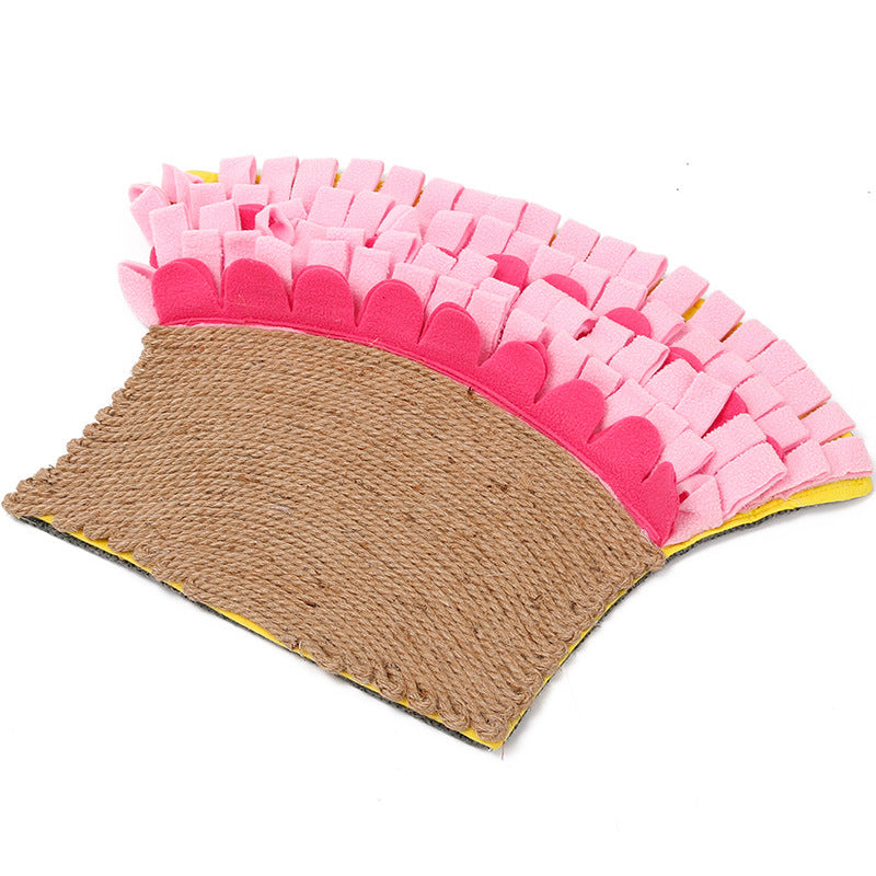 Natural Jute Puzzle Sniff Food Cat Mat Blanket
