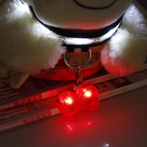 LED Dog Bone Shape ID Tag Pet Safety Collar Pendant