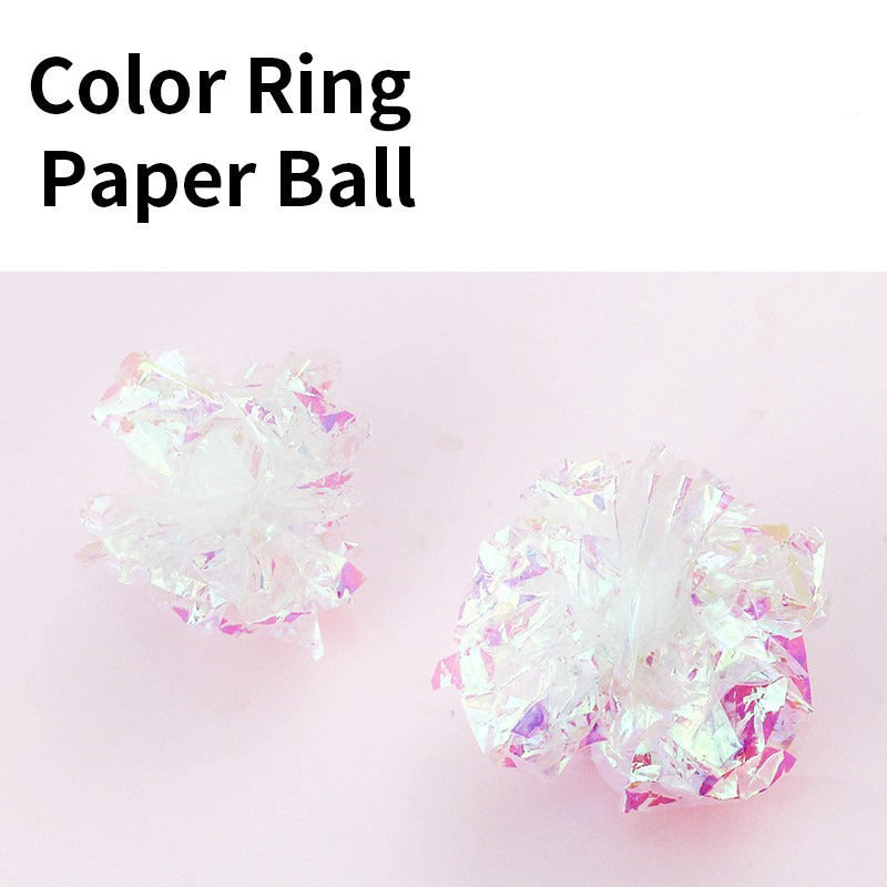 This Colorful Noise-making Paper Ball Cat Toy Is A Great Way To Keep Your Cat Entertained And Amused. It's A Self-playing Toy That Comes In A White Co