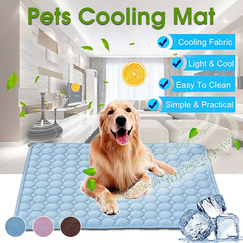 Dog Cooling Mat Cooling Pad For Pets Chilly Pad For Kennels, Crates, Cars, Indoor & Outdoor Ice Silk Mat Cooling Blanket Cushion Non-Toxic Breathable
