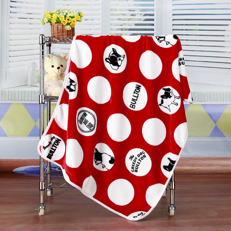 Flannel Coral Fleece Blanket Printed Air Conditioning Blanket Pet