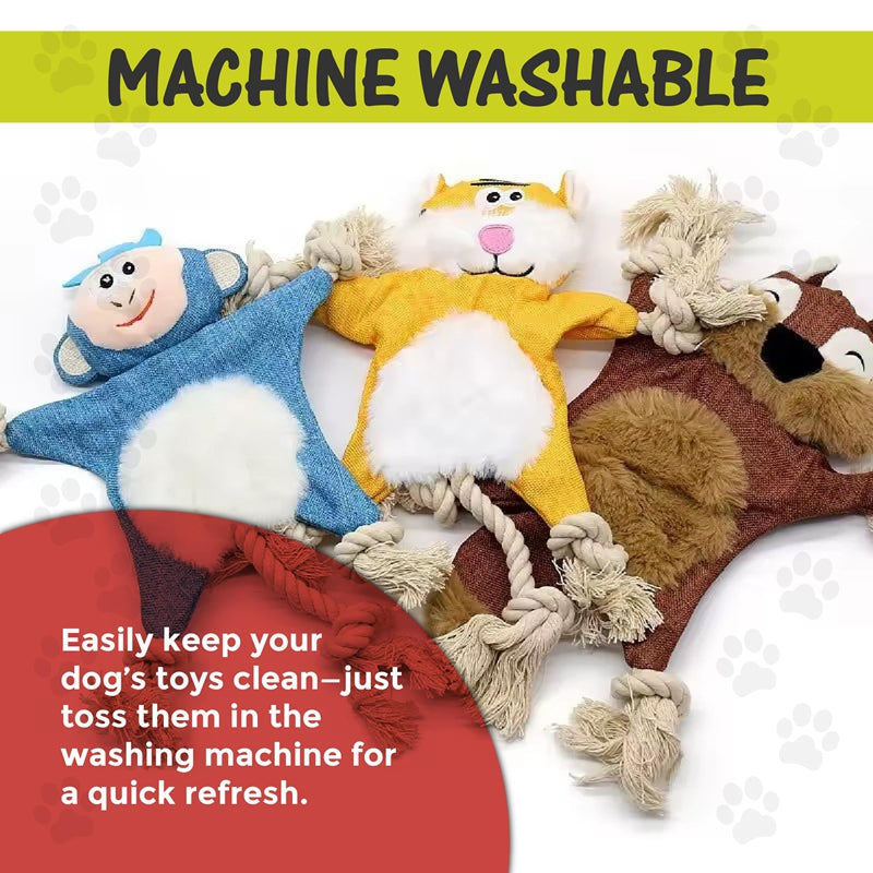 Dog Toys, Stuffed, Chewing, Plush, Squeaky Animal Pet Toys, Puppy, Fox, Squirrel, Dog, Cat, Chewing, Squeaky Toys, Pet Supplies