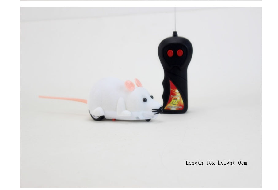 flocking electric remote control simulation funny cat mouse color box packaging cat toy pet supplies self-contained battery