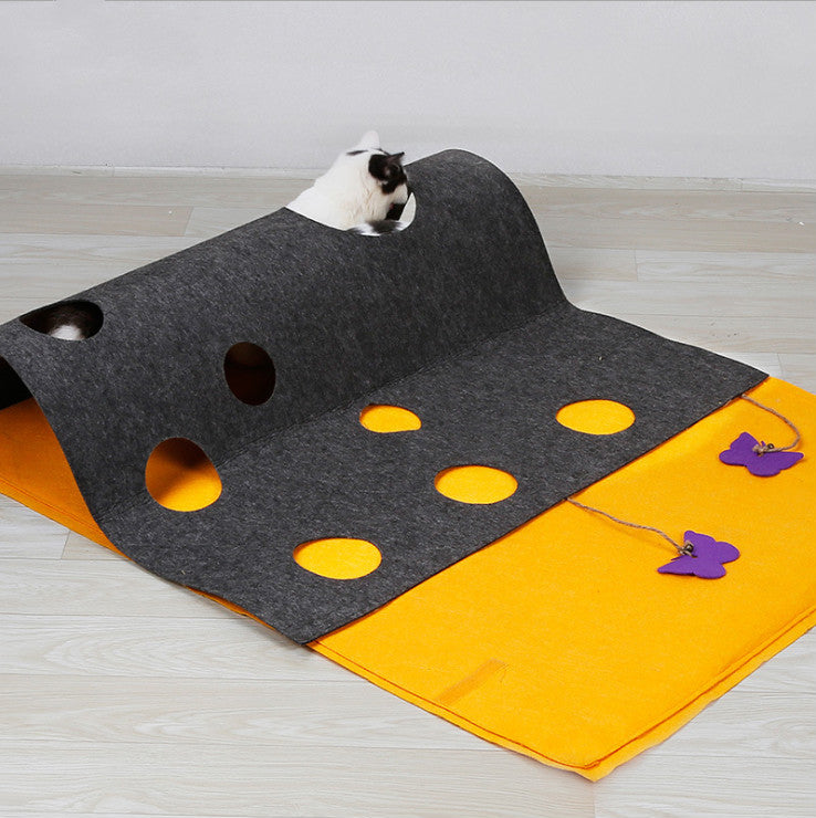 Multifunctional DIY Cat Play Puzzle Tunnel Pet Mat