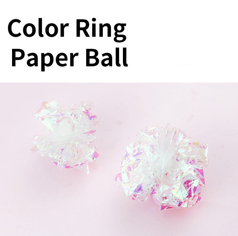 This Colorful Noise-making Paper Ball Cat Toy Is A Great Way To Keep Your Cat Entertained And Amused. It's A Self-playing Toy That Comes In A White Co