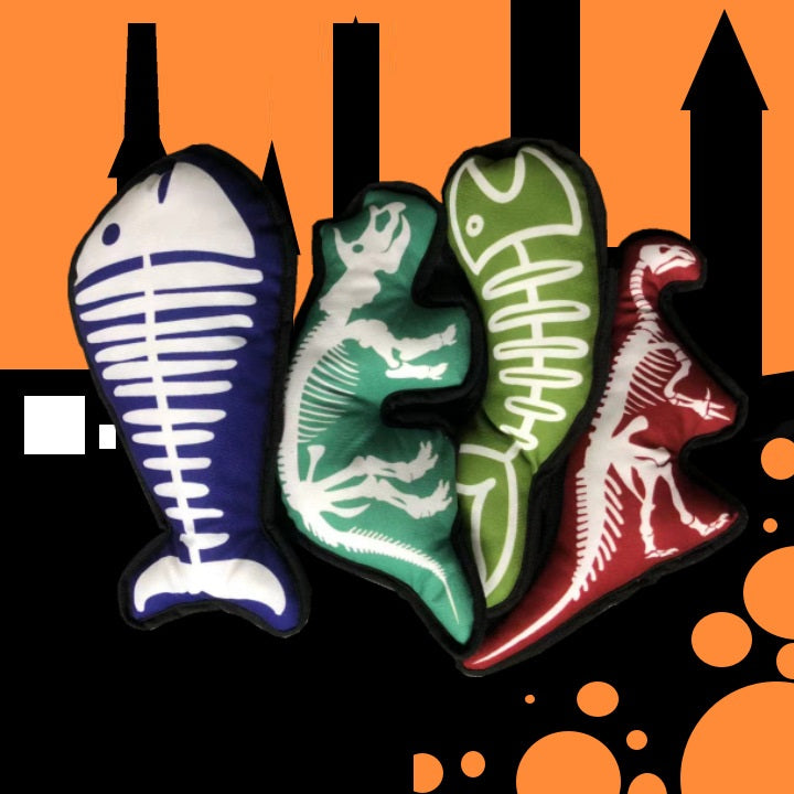 Halloween Pet Cat Sound Toy Dinosaur Fishbone Relieving Boredom Molar Long Lasting