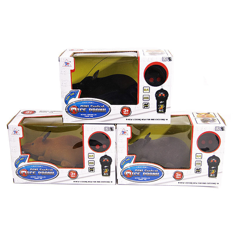 flocking electric remote control simulation funny cat mouse color box packaging cat toy pet supplies self-contained battery