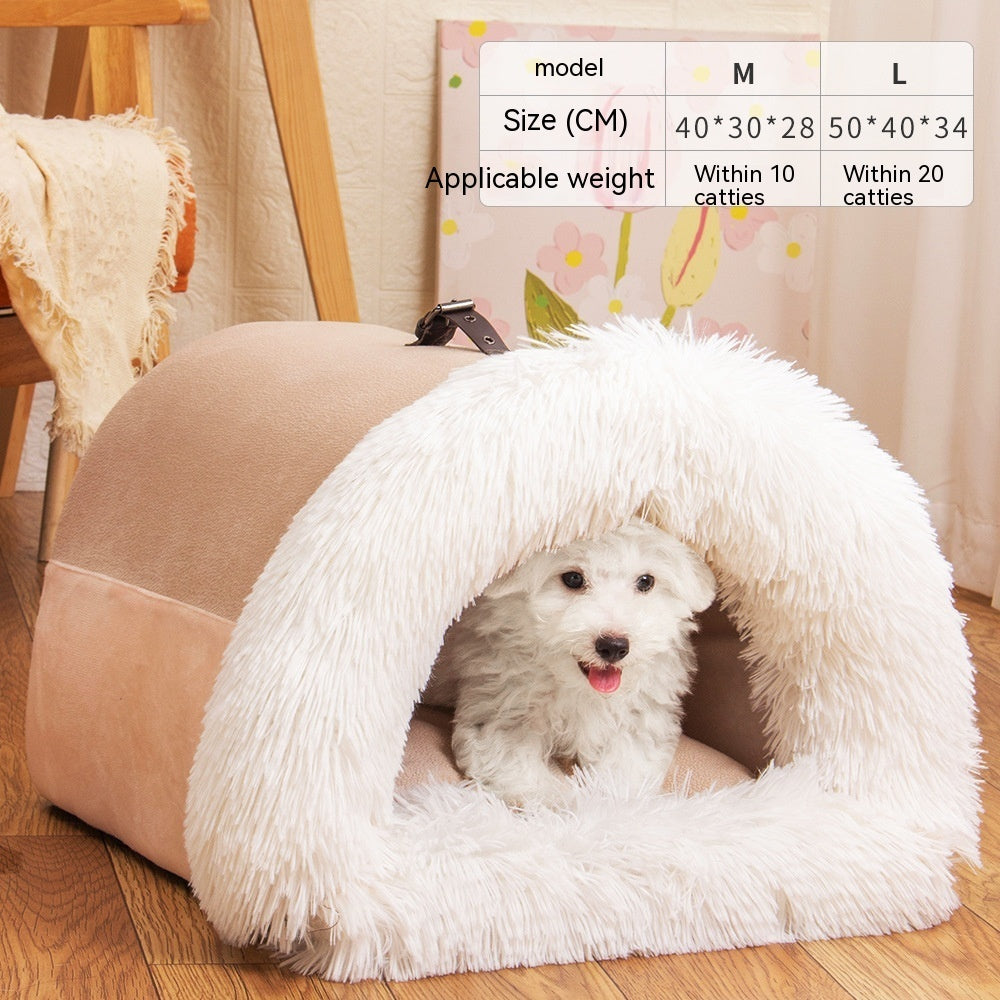 Splice Portable Pet Nest Portable Autumn And Winter Warm Dog Nest Moisture-proof Long Fur Cat Nest Cross Border Pet Nest