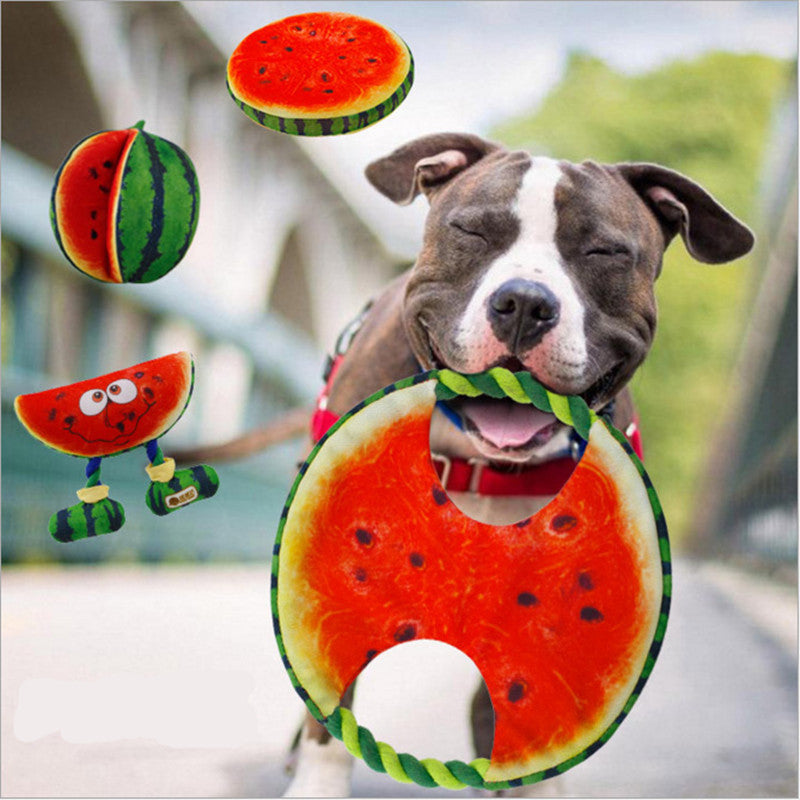Cotton Rope Watermelon Wrestling Sounding Pet Toy
