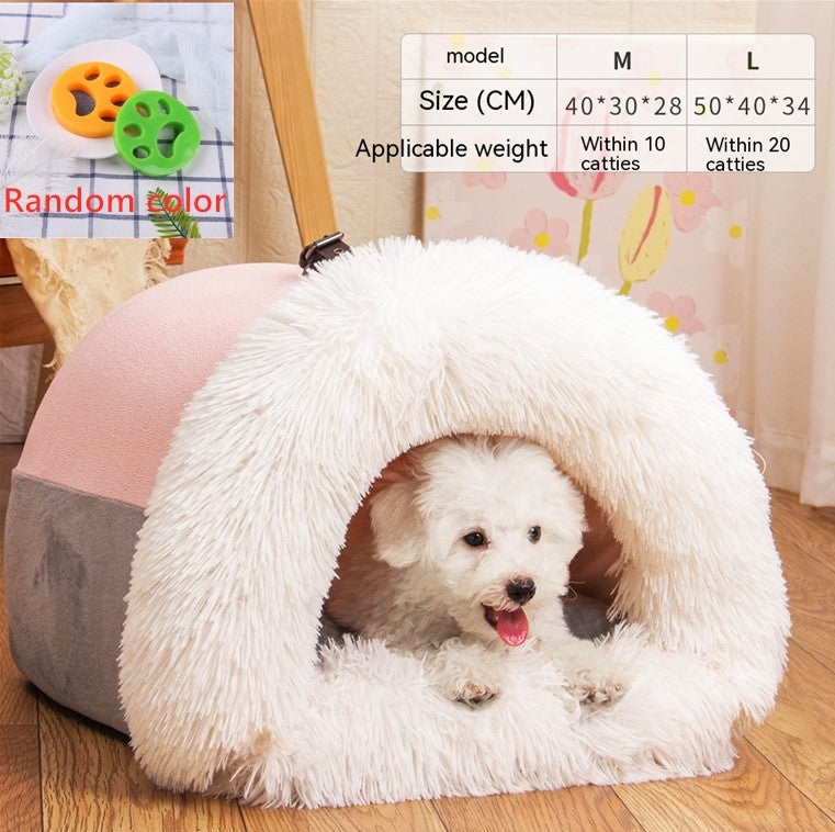 Splice Portable Pet Nest Portable Autumn And Winter Warm Dog Nest Moisture-proof Long Fur Cat Nest Cross Border Pet Nest