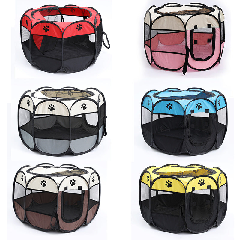 Octagonal Cage Fence Pet Cloth Tent Easy Storage Cat Nest