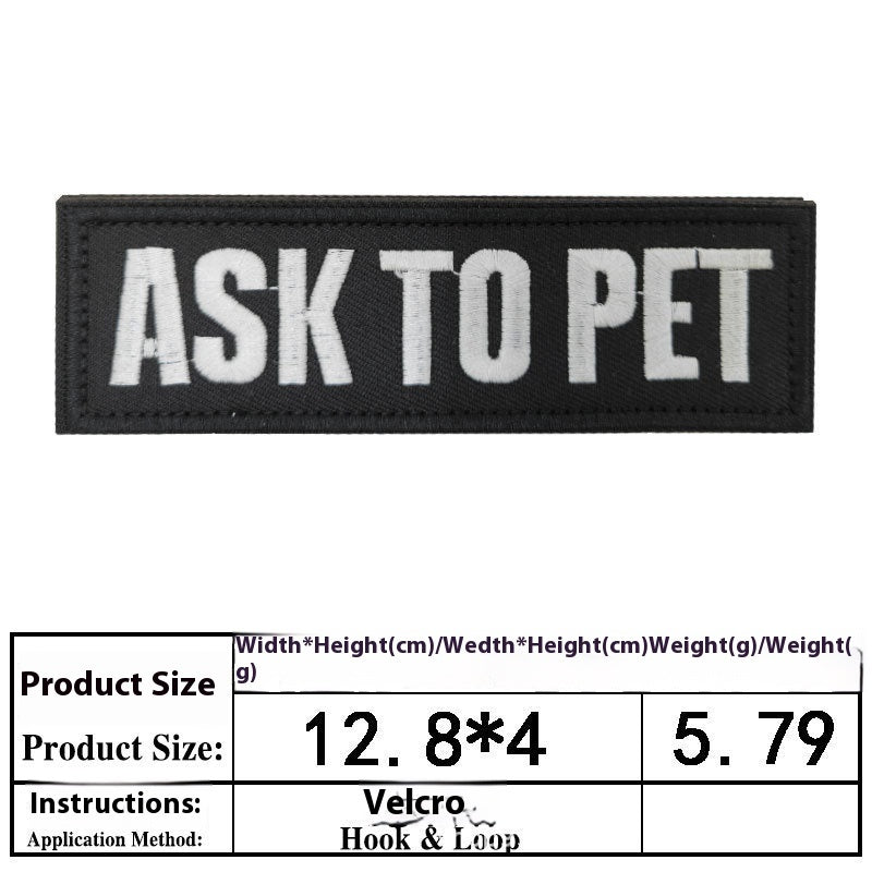 Pet Dog Accessories Embroidered Velcro Pet Clothing Decorative Sticker Computer Embroidery Chapter